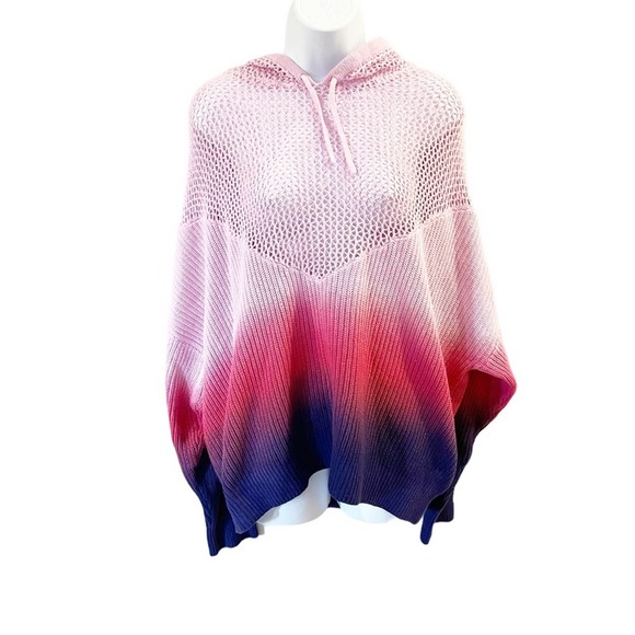 Spiritual Gangster Tops - Spiritual Gangster Amar Meshed Up Ombré Tie Dye Hoodie Sweatshirt Size Medium